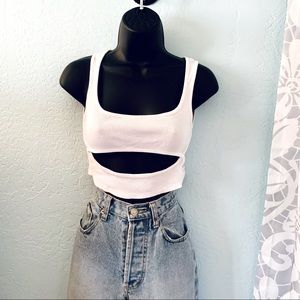 Nasty Gal cutout ribbed crop top. Size sma…